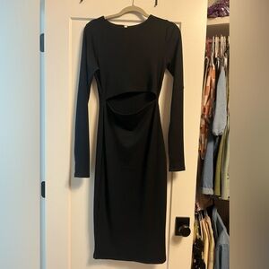 Tyche Black Mock Neck Bodycon Dress